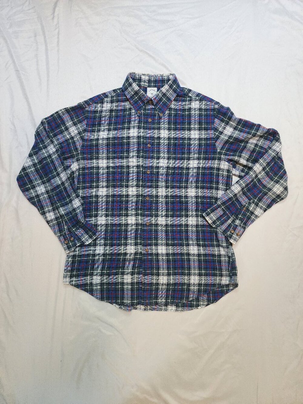Brooks Brothers Regent Fit Flannel Shirt Men's Large Tartan Plaid